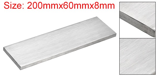 304 Stainless Steel Flat Bar, 5/16″ Thickness 2 3/8″ Width 8″ Length