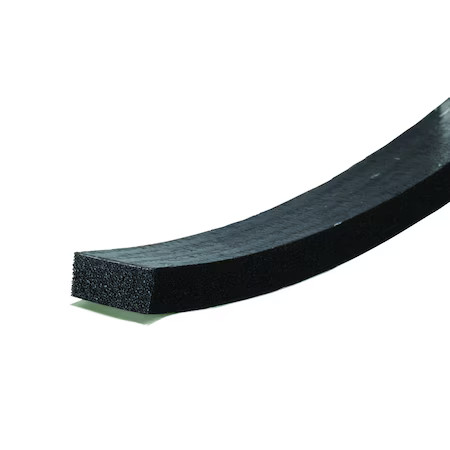 Zoro Select 2Rrf4 Foam Seal, 10 Ft., 3/4 In. W, Black, Rubber, 2Rrf4