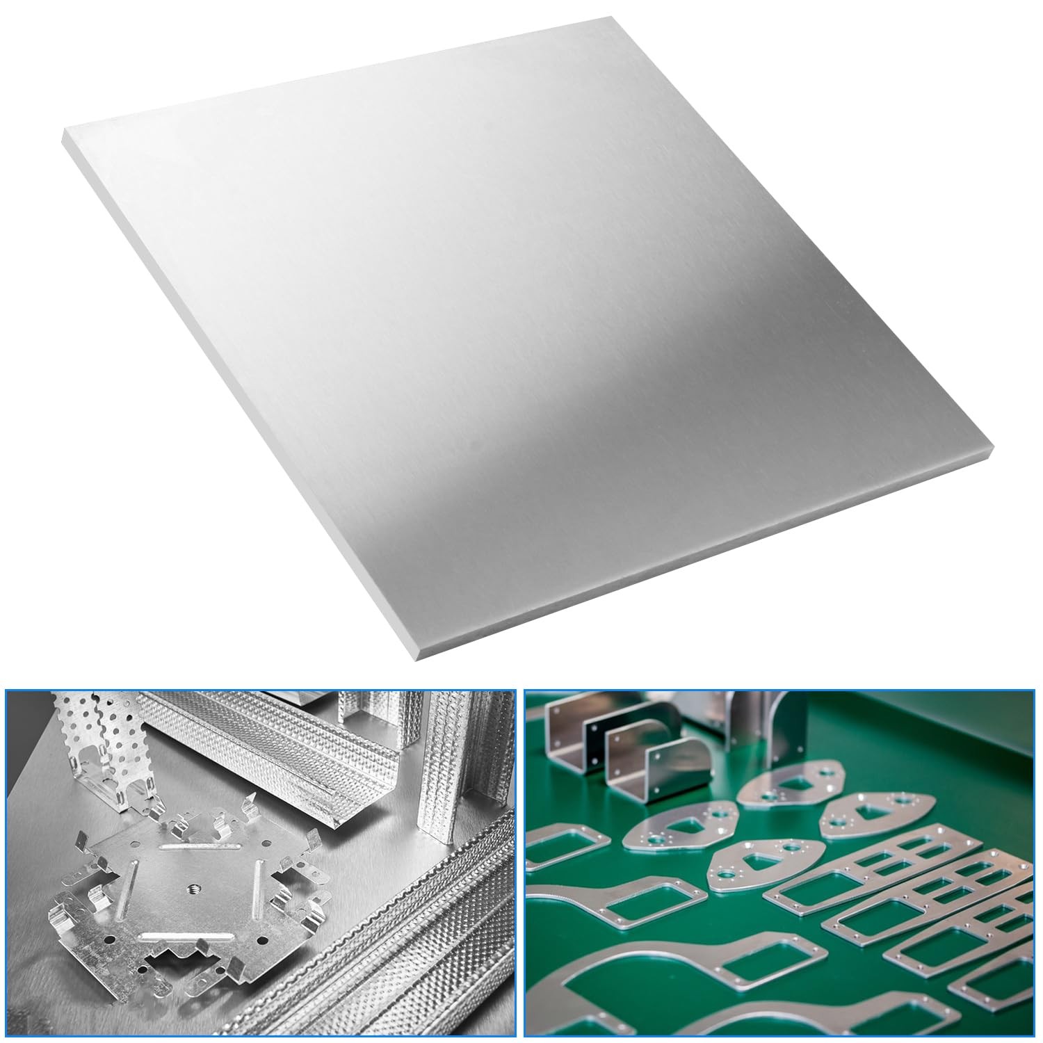 2 Pack 12×12 Inch 1/4 Inch Thick 6061 T6 Aluminium Metal Sheet Plate