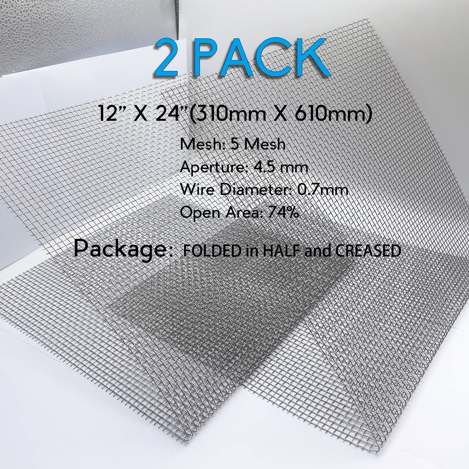 Valchoose 304 Stainless Steel Mesh Screen11 X24, 12” X 24” Sturdy and Easy…