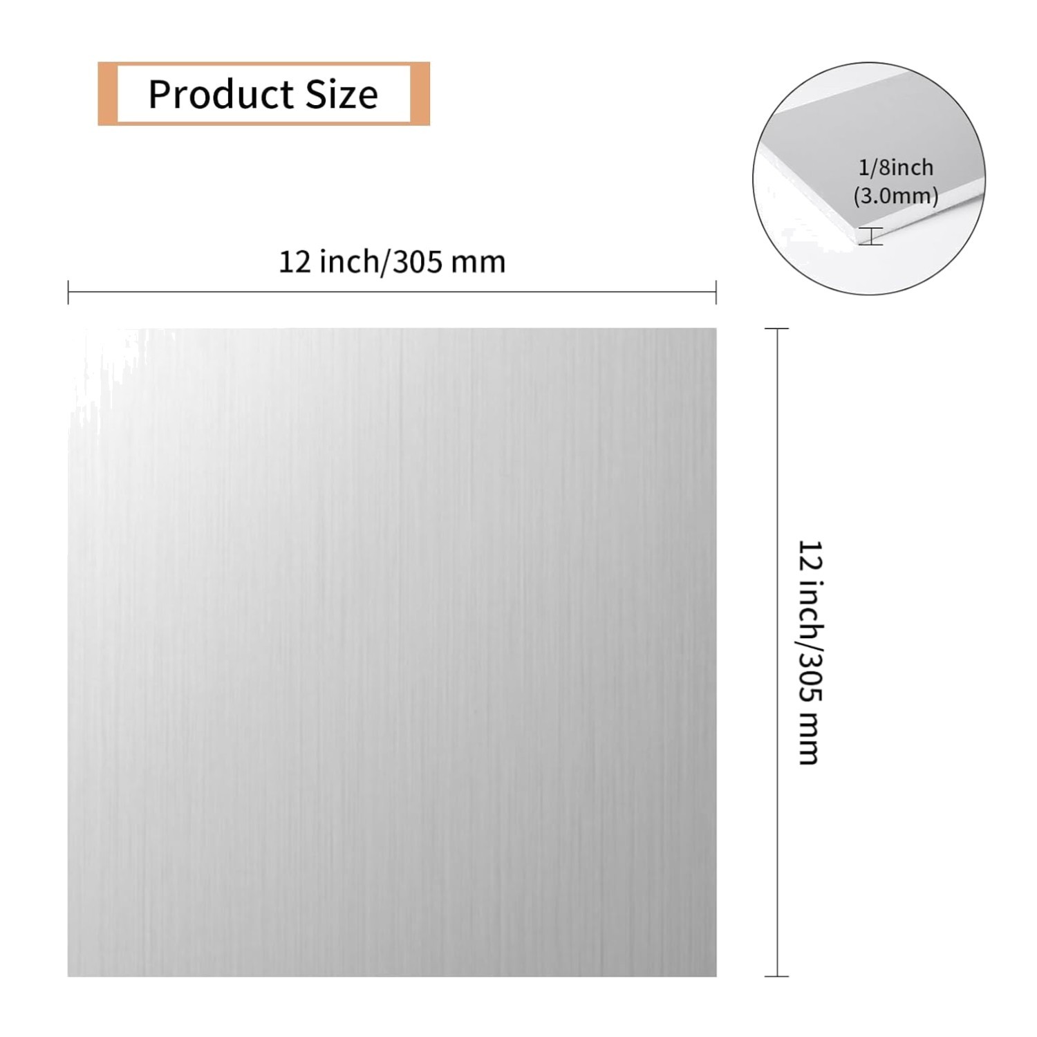 Aluminum Flat Bar 1/8″ x 12″ x 12″ – 6061 Metal Plates