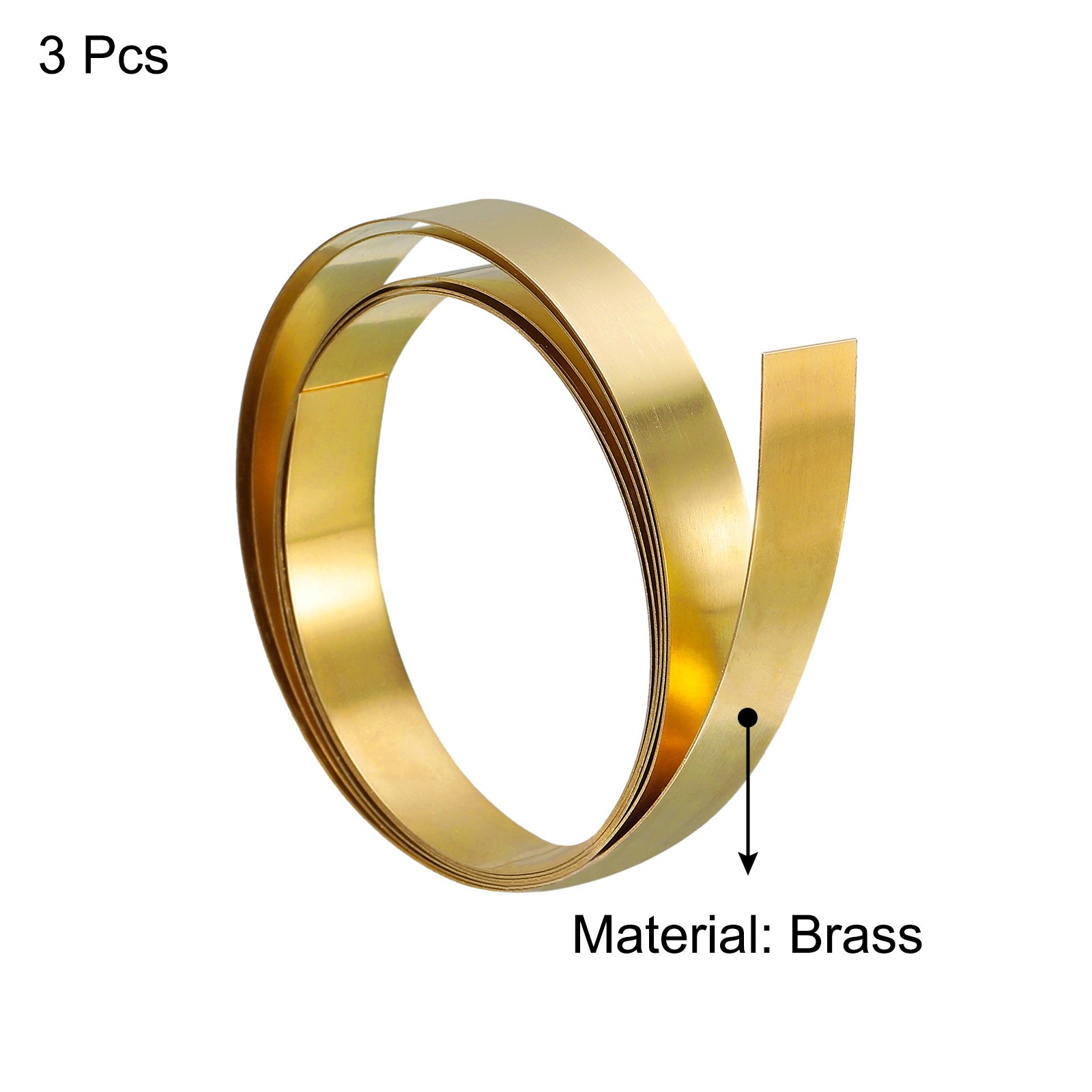 3Pcs Brass Sheet Roll 0.3x10x1000mm Brass Foil Roll Brass Strip Gold