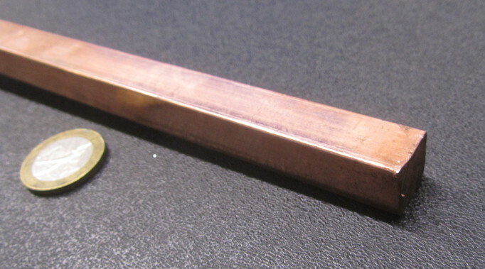 182 Copper Square Bar 1/2″ Thick x 1/2″ Wide x 6 Foot Length