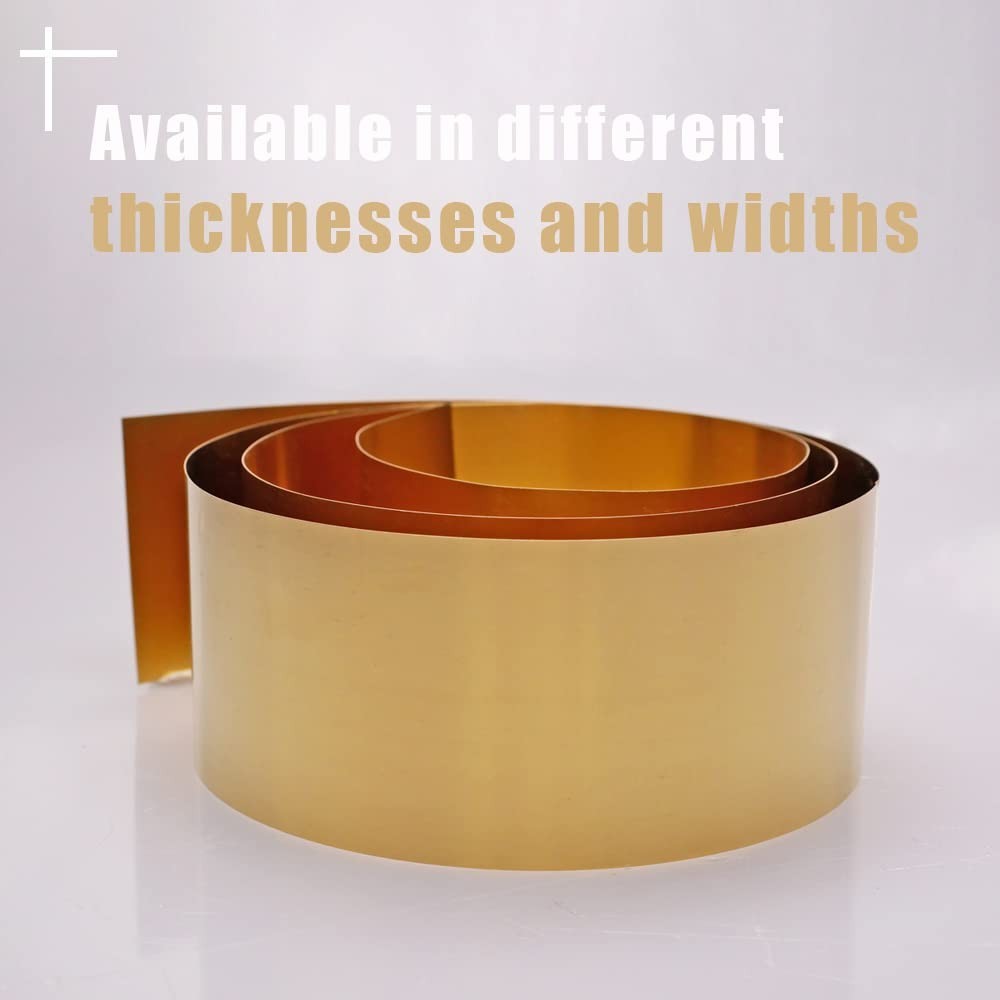 Seamless Copper Brass Sheet Roll – 0.1mm Thick, 38 Gauge for Electrical Projects