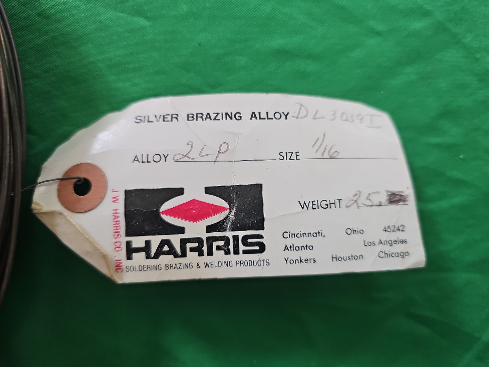 HARRIS Silver Brazing Alloy Stay Sliv 2lp Size 1/16 DL3039I 46oz Saudering