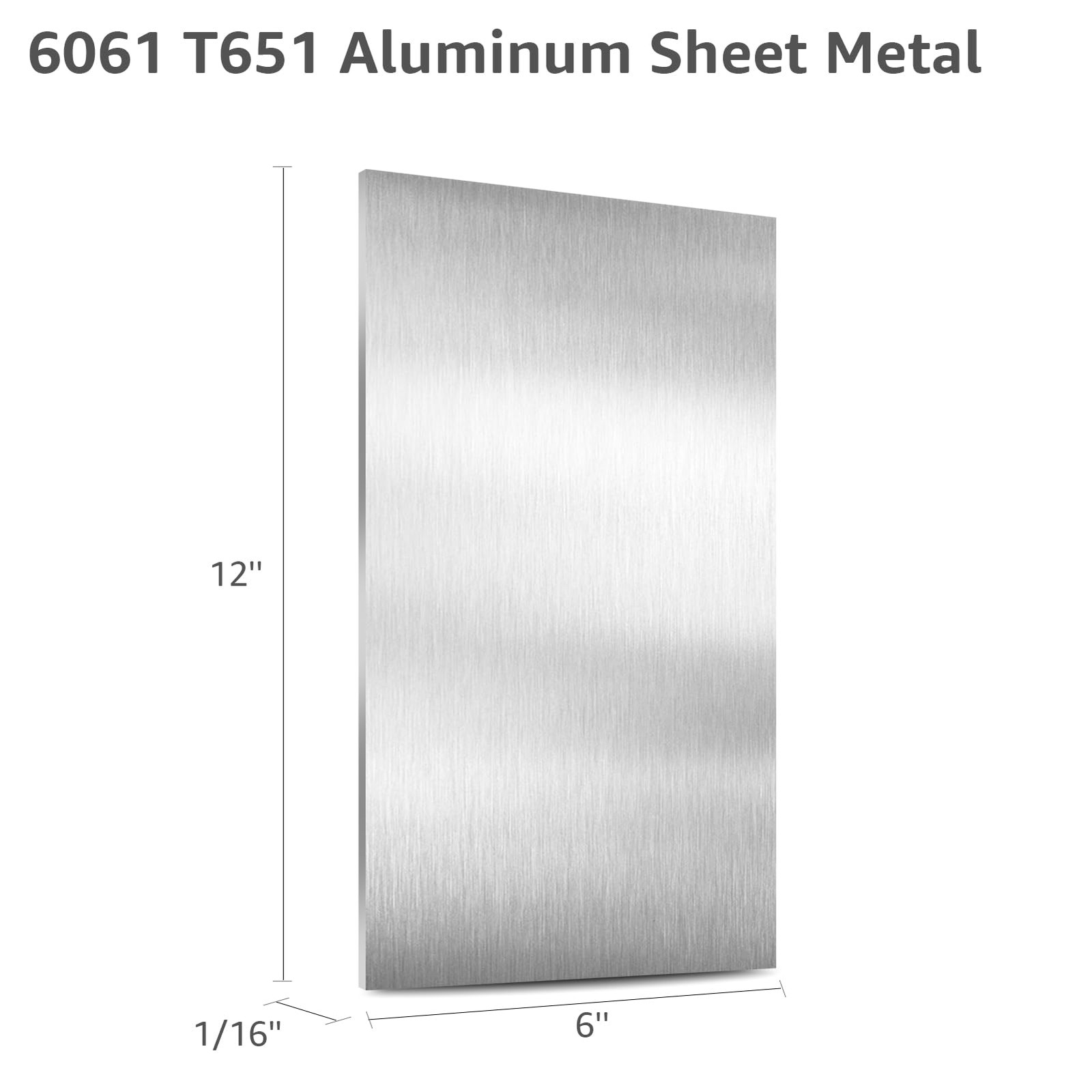 2 Pack 6061 Aluminum Sheet Metal 6x12x1/16 Inch Flat Plate Protective Film