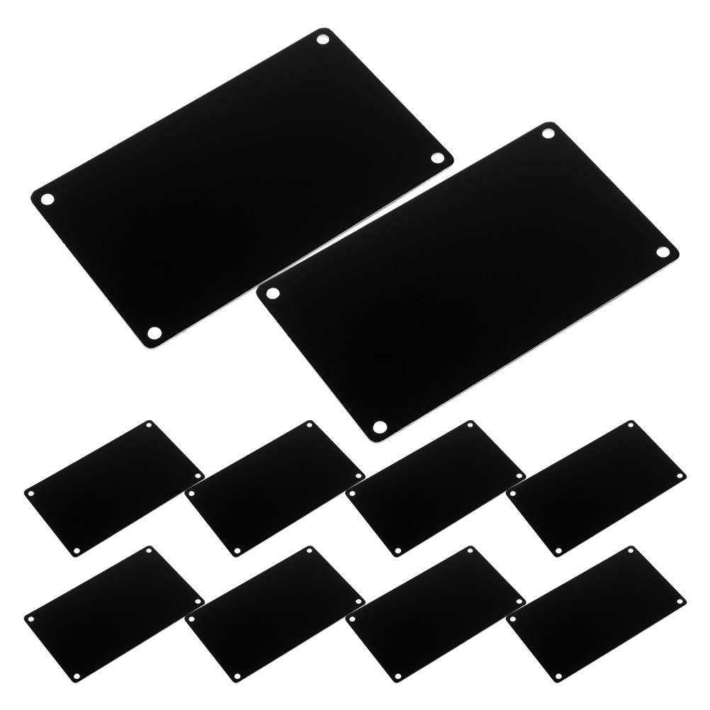 10 Pcs Stainless Steel Nameplate Aluminum Engraving Blanks Signs Black Metal
