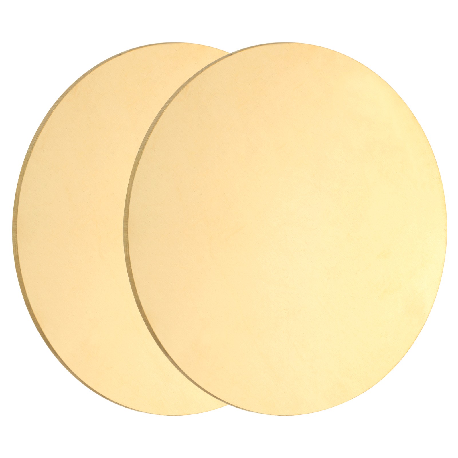 2pcs Brass Sheets, 0.08″ Thickness x 2.76″ Diameter Brass Round Plate, Yellow