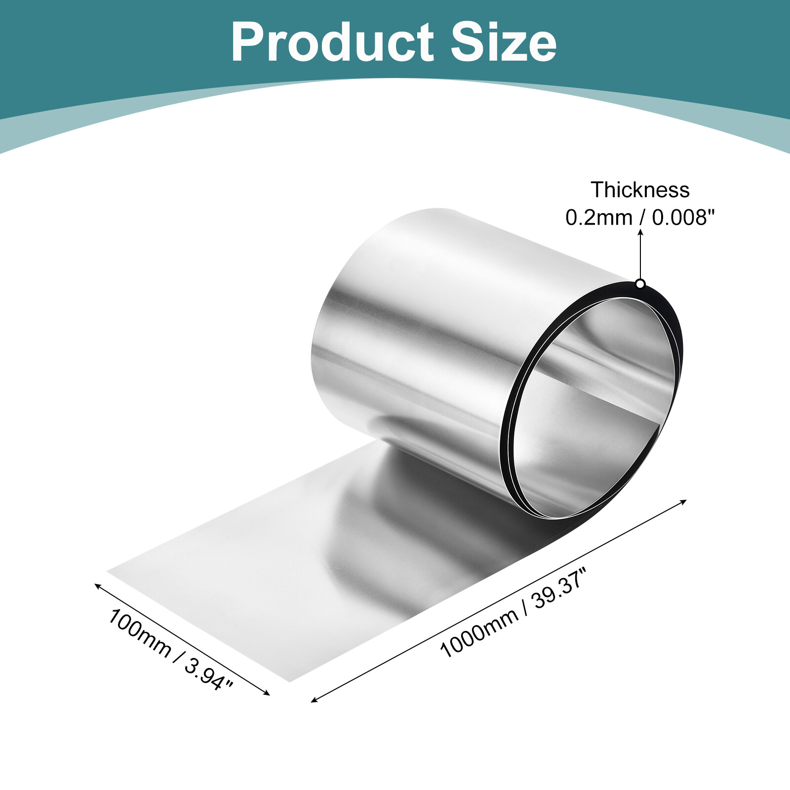 1 Pcs Pure Nickel Sheet, 99.6% Nickel Plate, 0.008″x3.94″x39.4″(0.2x100x1000mm)