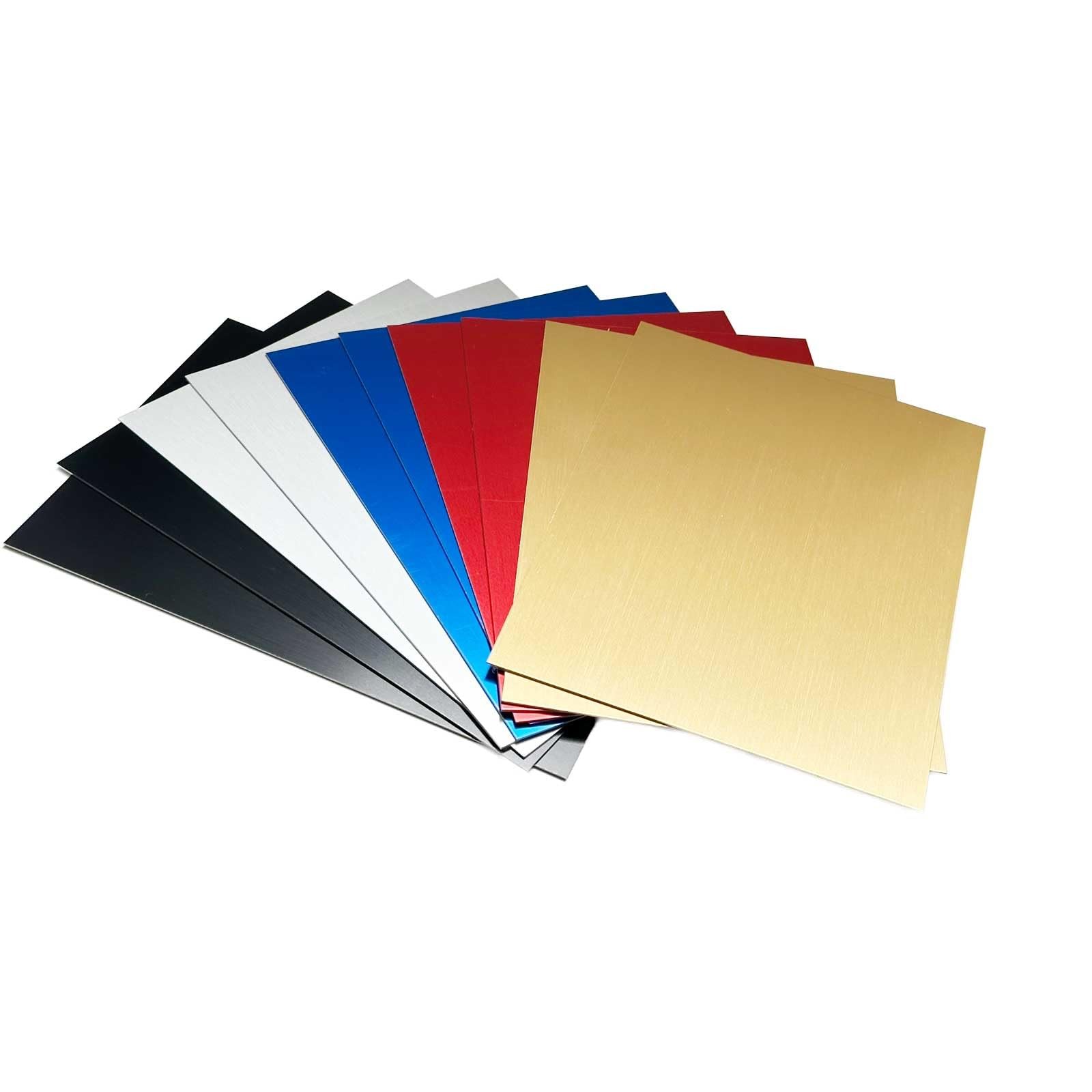 10 PCS 5-Color Anodized Aluminum Sheet 5x7x1/32 Inch 0.8mm Laser Engraving