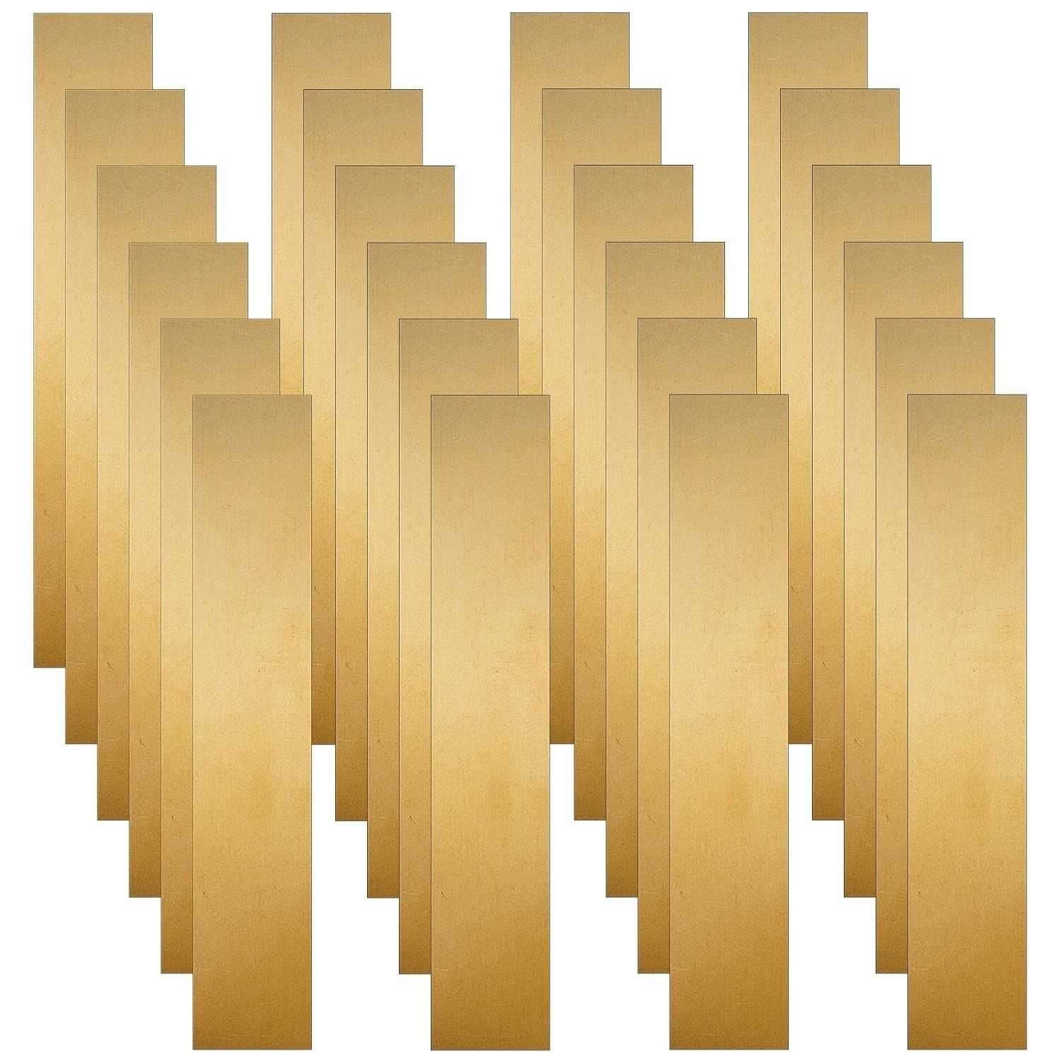 24-Piece Assorted Brass Shim Stock – 6” Length with Various Thickness Options