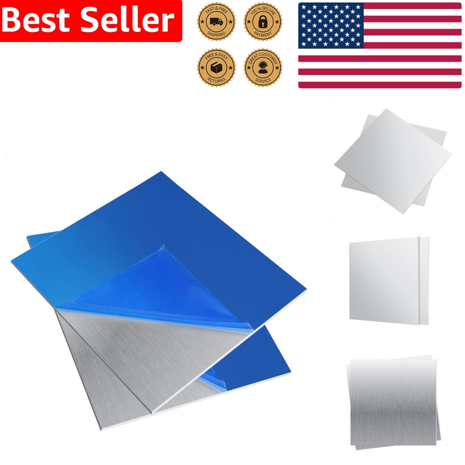 2x 6×6 Inch Aluminum 6061 T651 Metal Sheet 0.04
