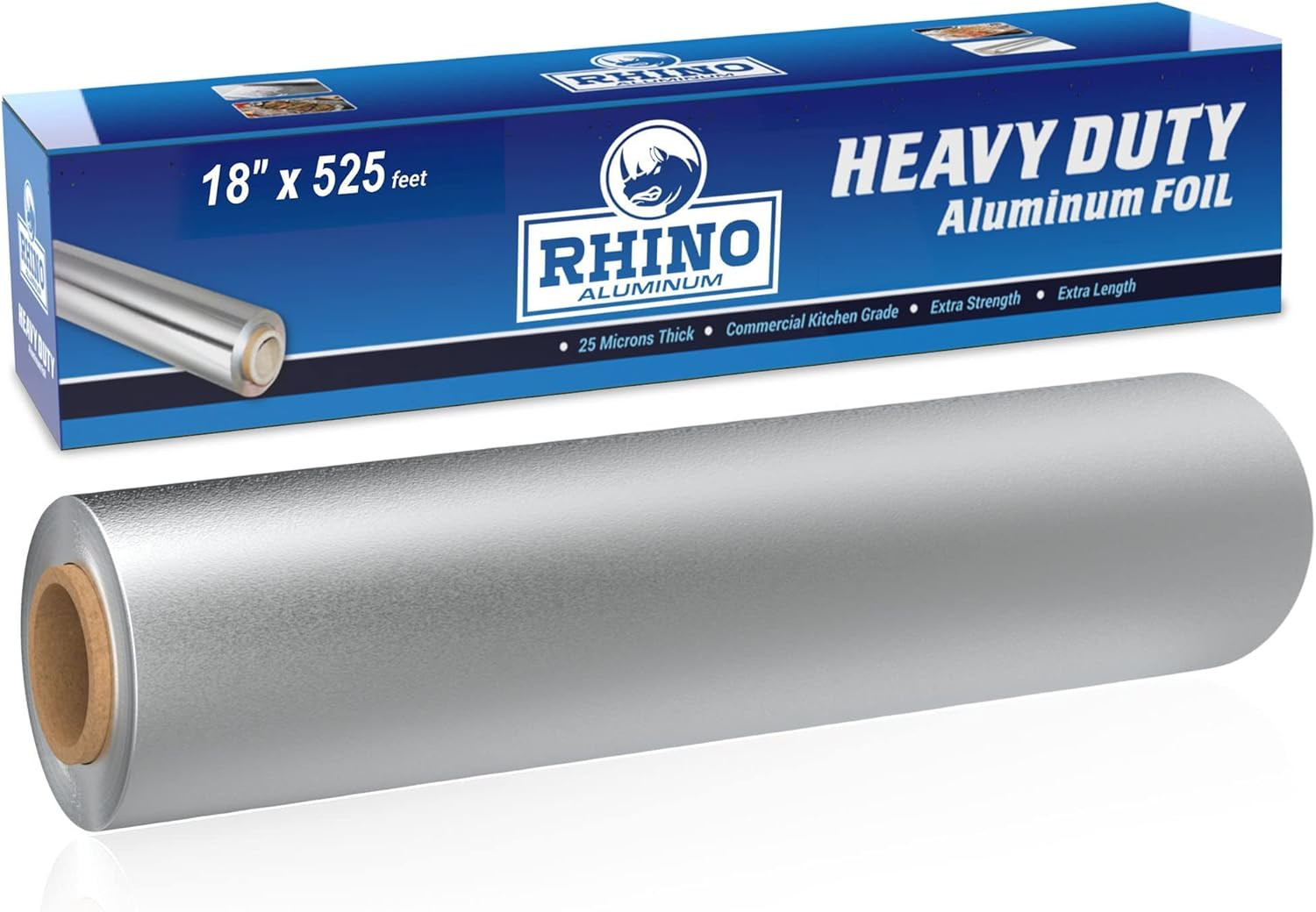 Heavy Duty Aluminum Foil – 18 X 525 Sf Roll, 25 Microns Thick – Commercial Grade