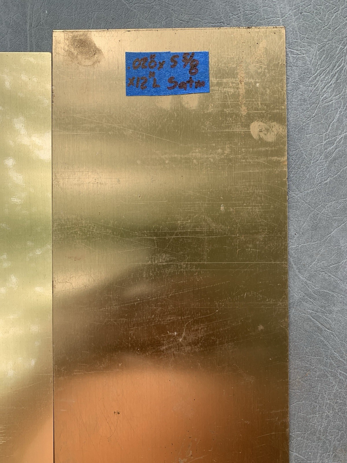 .020” Sheet Brass, Satin Brass With Peel Coat, All 4 Pieces
