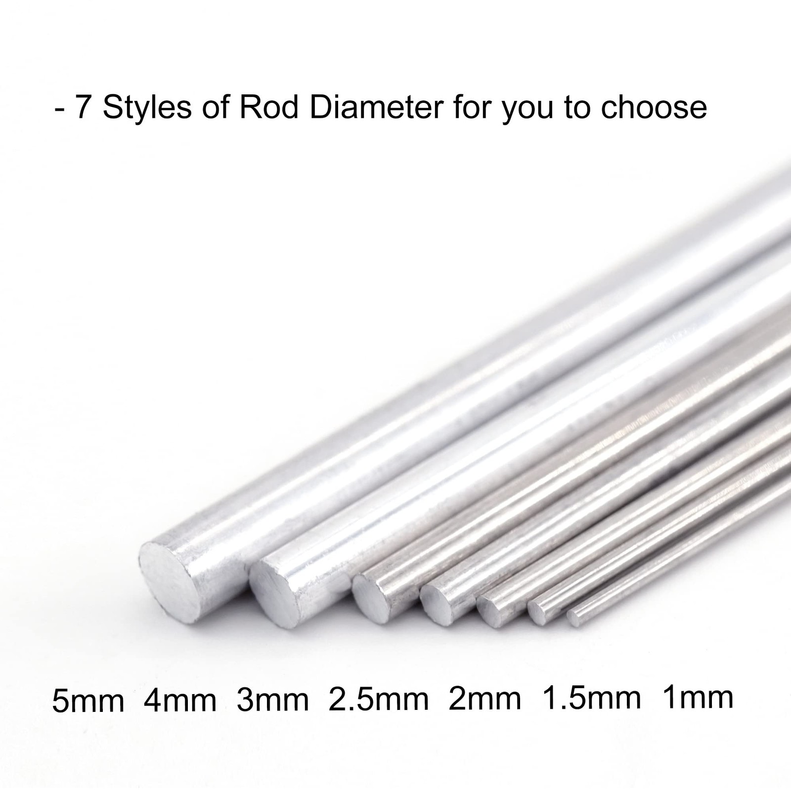 VictorsHome Aluminum Rods 2mm x 300mm Round Solid Shaft Lathe Bar 2mm, Silver