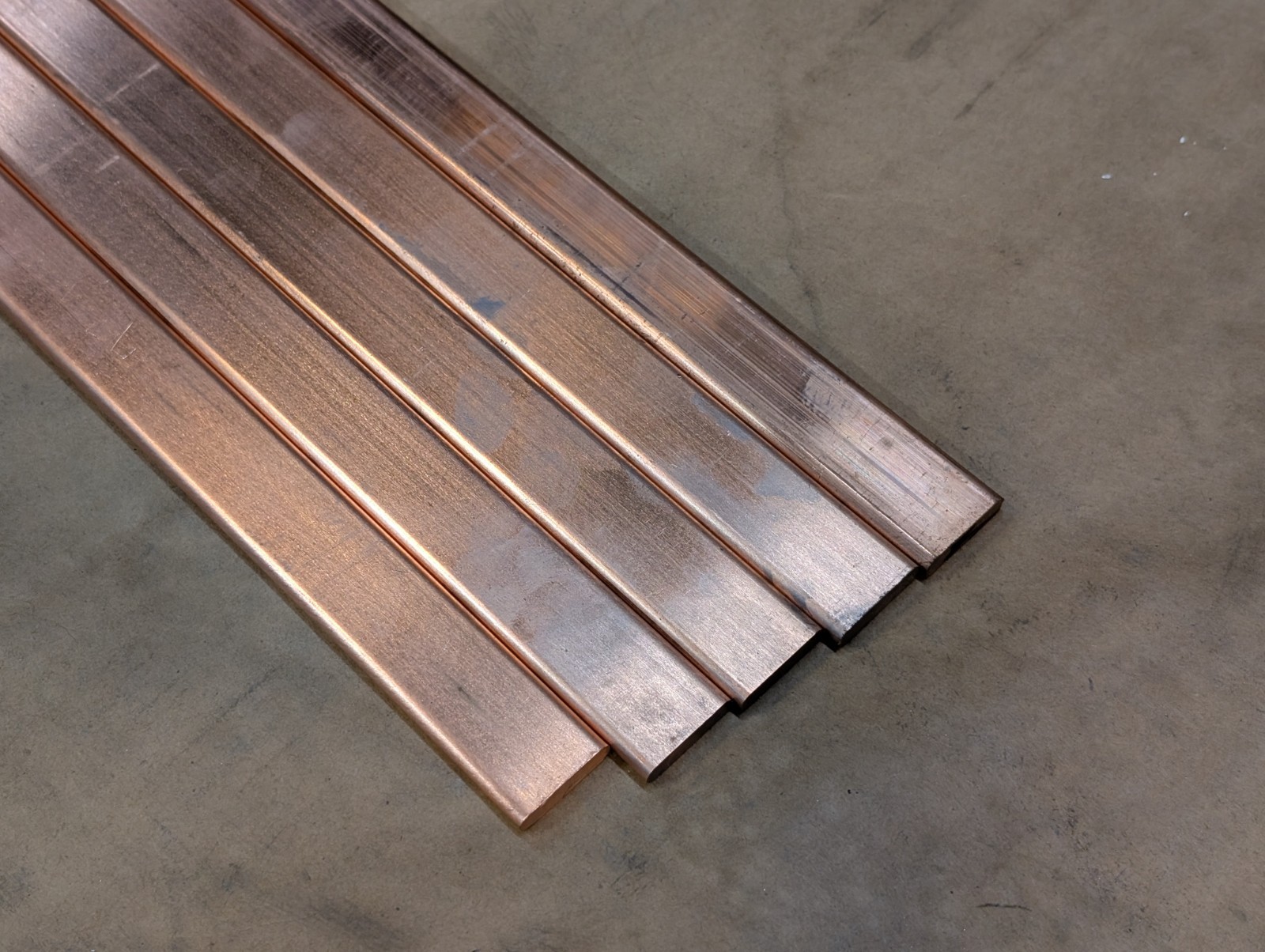 C110 Copper Bus Bar Flat Bar 1/4″ x 1″ x Just Under 24″ Long Drop Stock