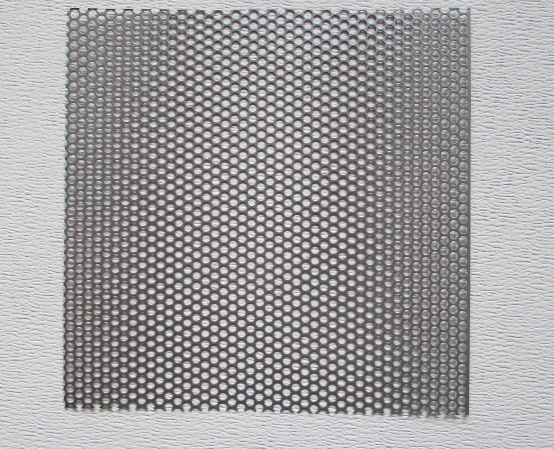 1/4″HOLES ON 5/16″CENTER–20 GA. –12″ x 12″ STAINLESS PERFORATED SHEET