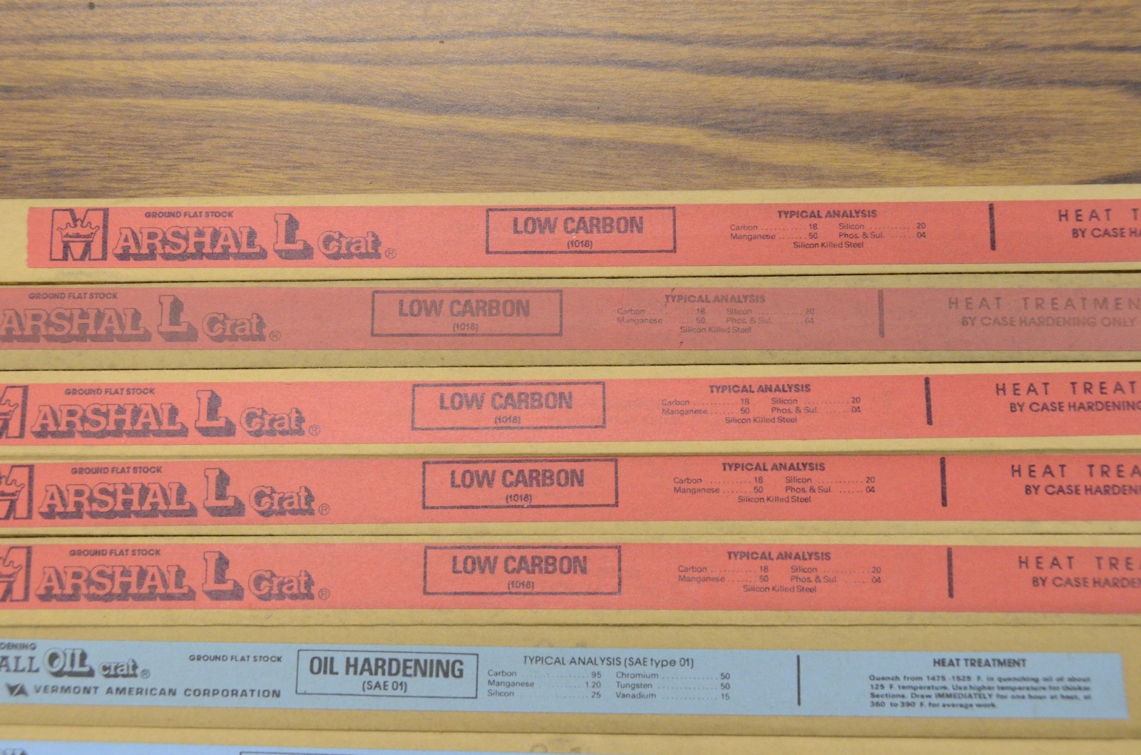 Precision Marshall Ground Stock 10 ITEMS 1/64 x 1/2, 5/64 x 1, 1/16 x 1/2