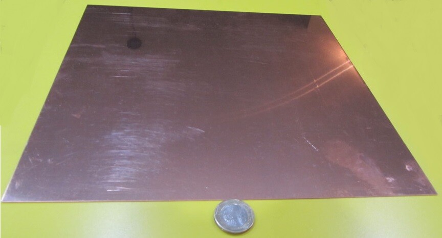101 Copper Sheet 1/8 to 1/4 Hard .050″ Thick x 12.0″ Wide x 12.0″ Length