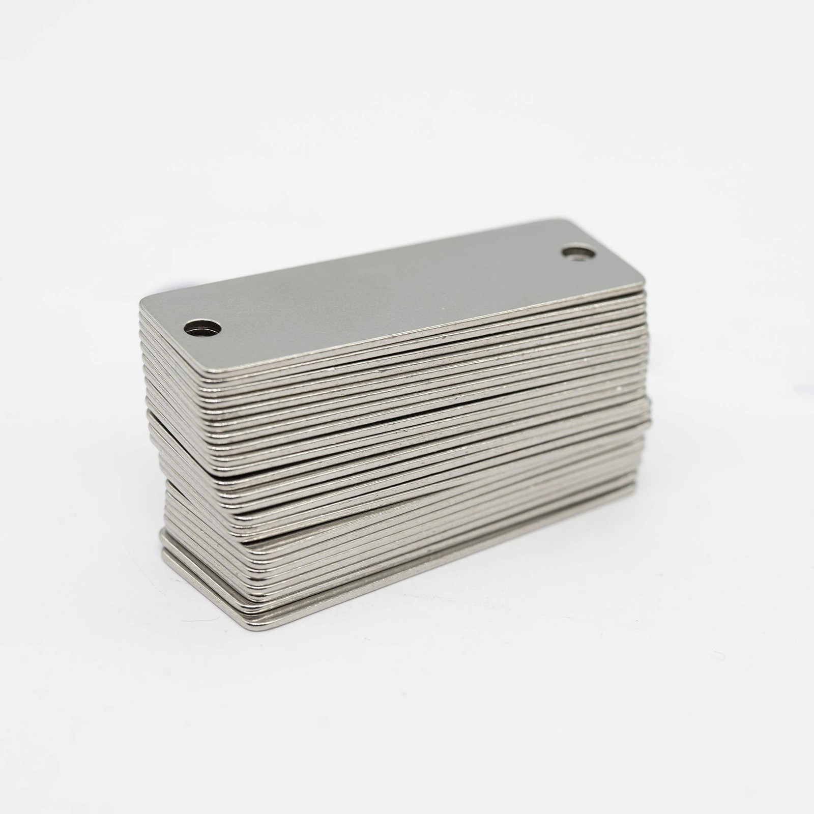 25 Pack Stainless Steel Blank Tags Rectangle Stamping Blanks with Two Holes