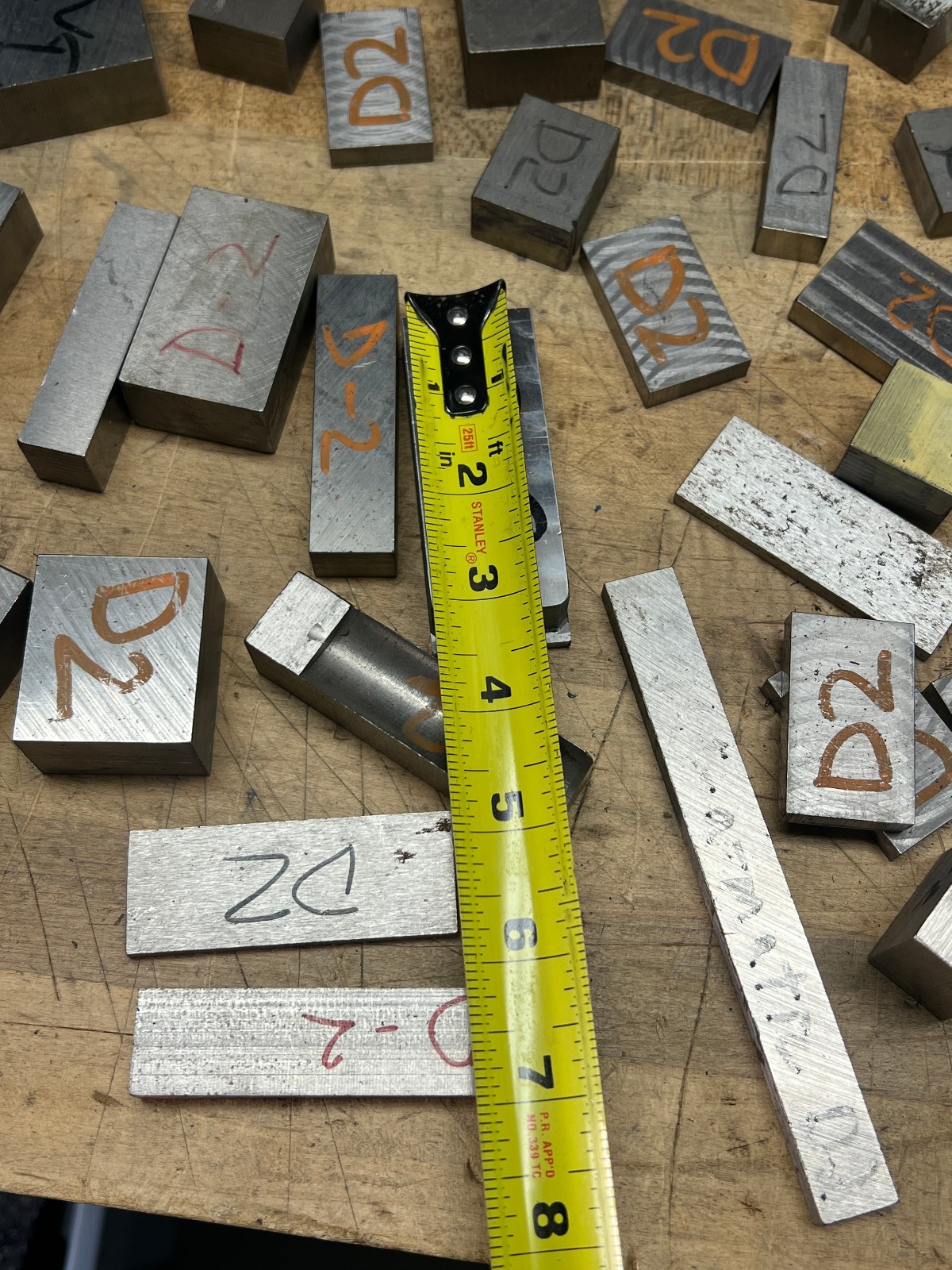 D2 Tool steel lot of cut offs flat bar used – 34 lbs various sizes