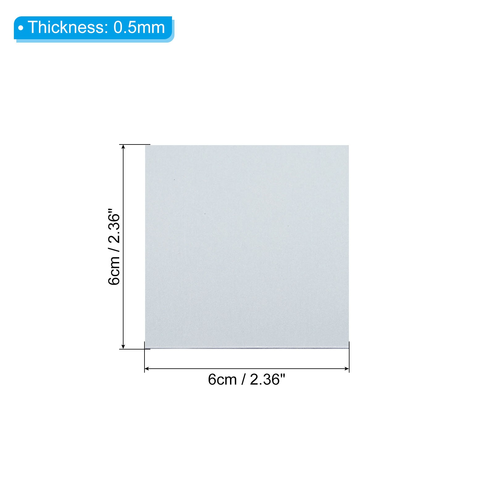 10pcs Galvanized Steel Sheet, 6x6cm Metal Sheet Plate Panels 0.5mm Thick
