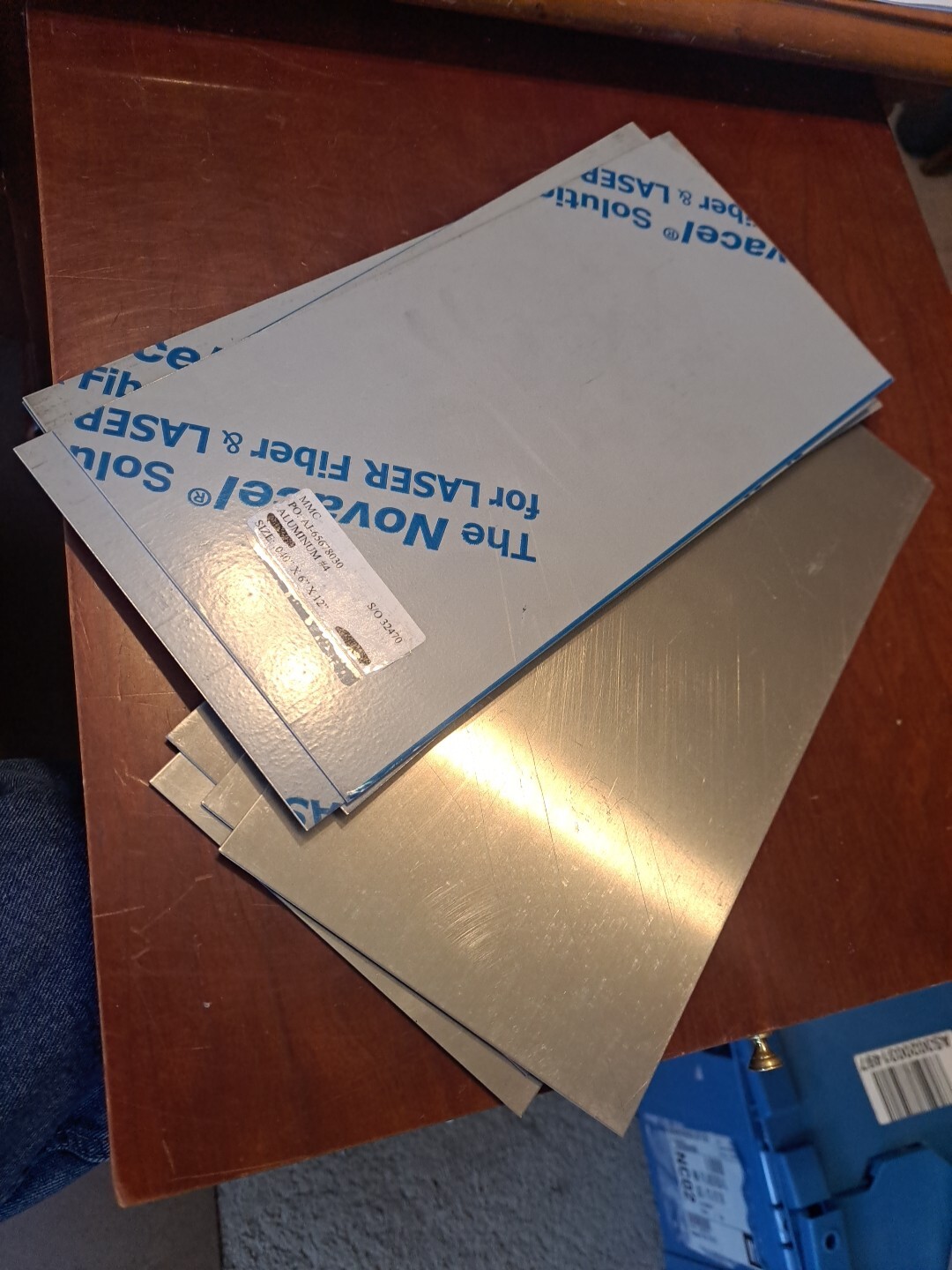 12 Aluminum Sheet .040 6″ x 12″ Aluminum #4 Finish