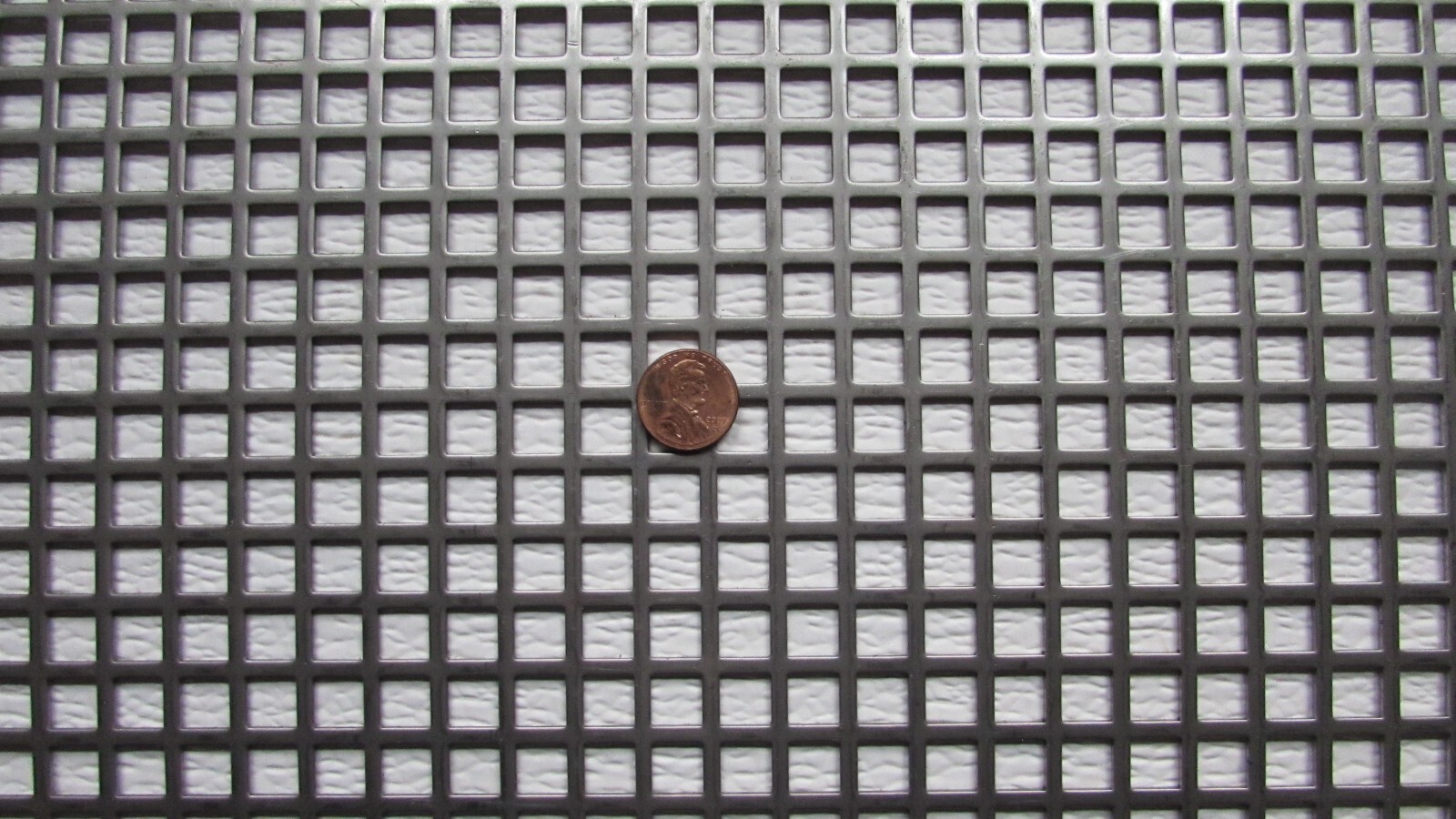 3/8″ SQUARE HOLE PERFORATED CARBON STEEL METAL 16 GA.- —-12″ X 24″