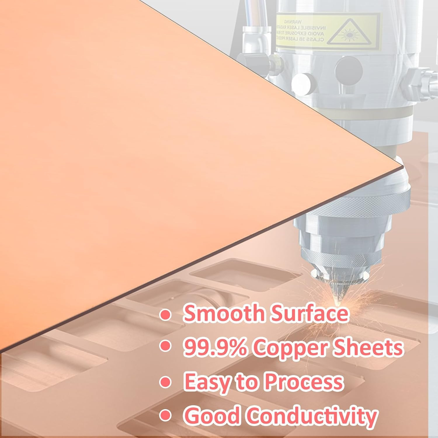 ZOFORTY Pure Copper Sheet 12 X 12 Inch 18 Gauge/1Mm Metal Copper Plate Film Atta