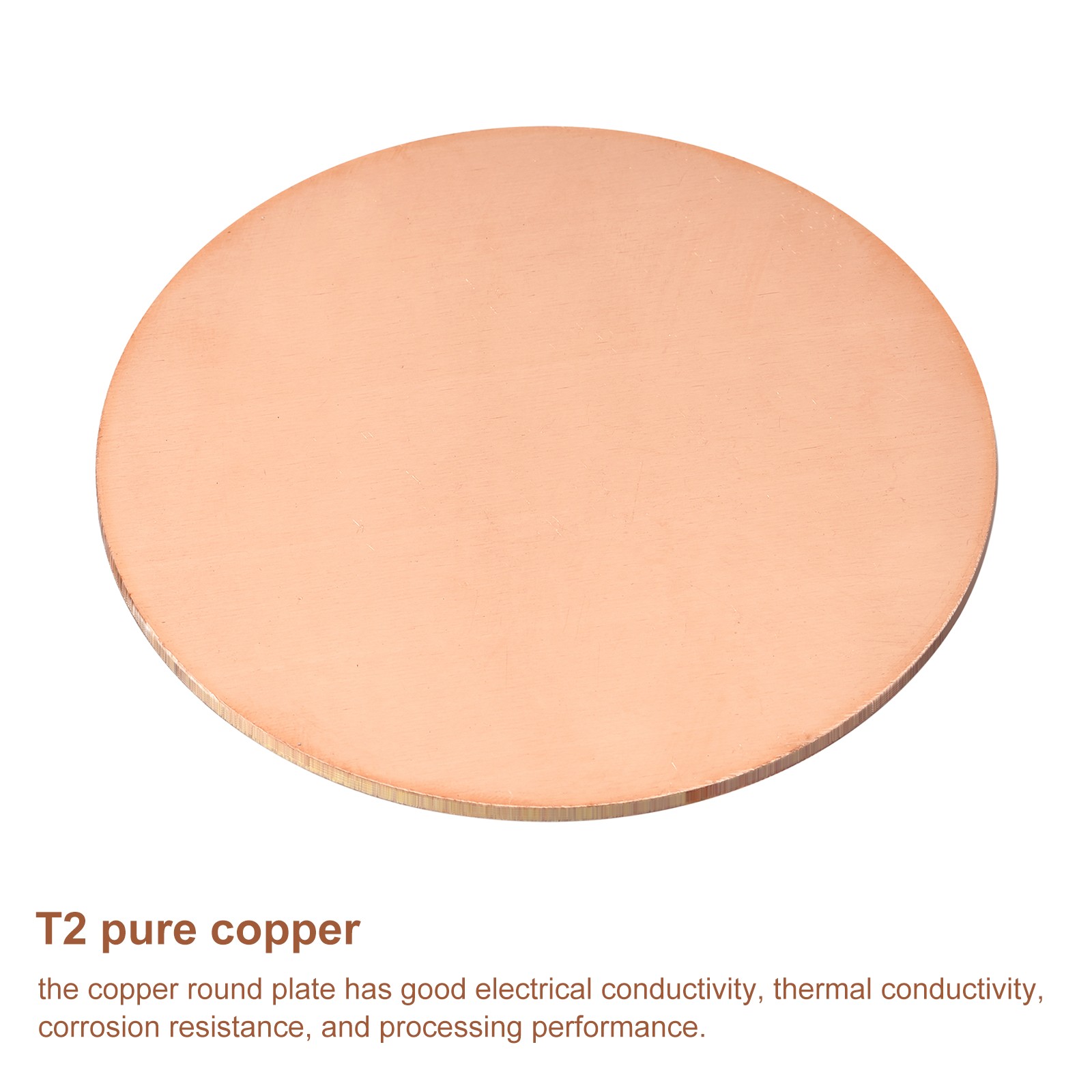 Pure Copper Sheet 4″x0.12″ 9 Gauge T2 Copper Metal Round Plate