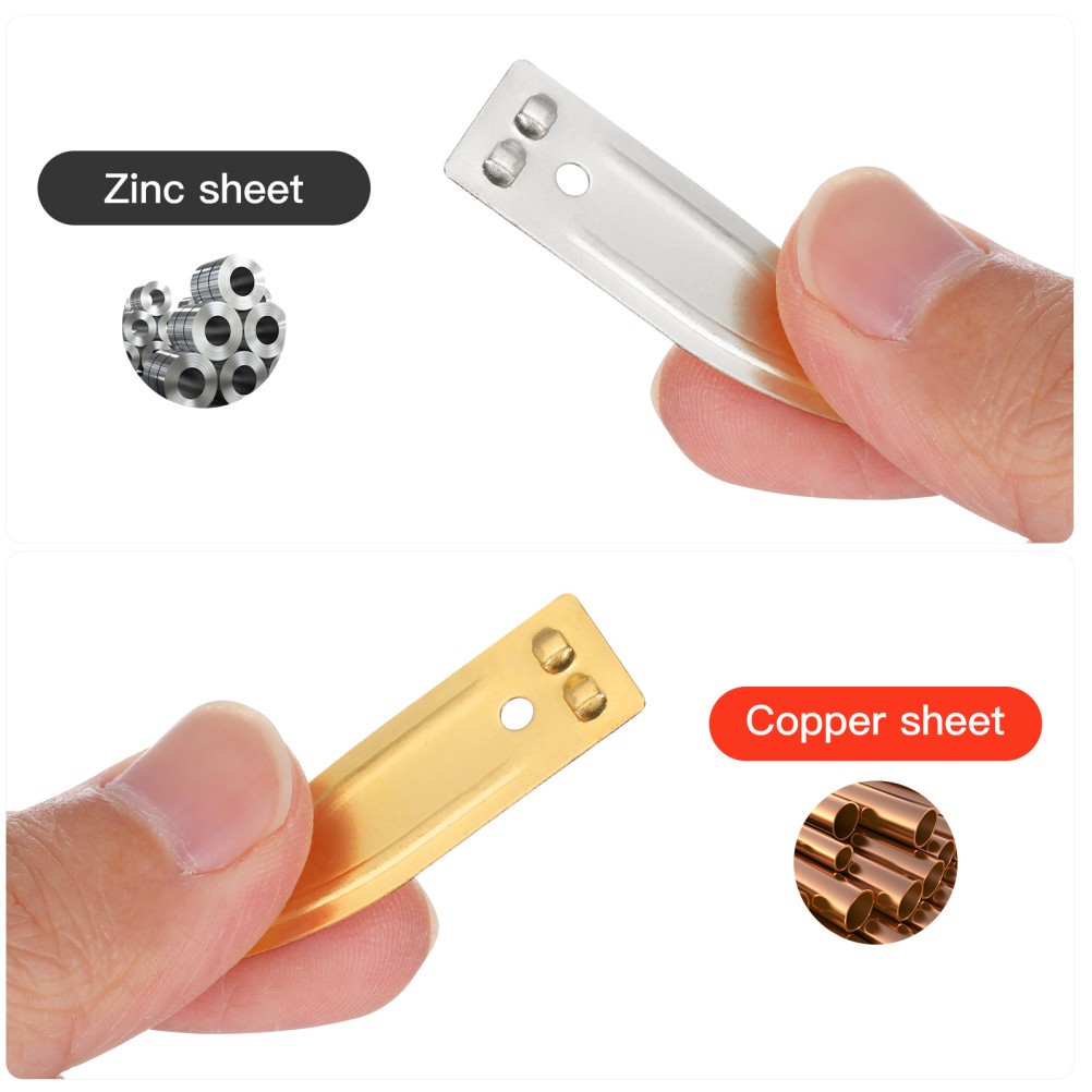 30 Pcs Copper Zinc Electrode Strip Baby Battery Experiments Pure Anode