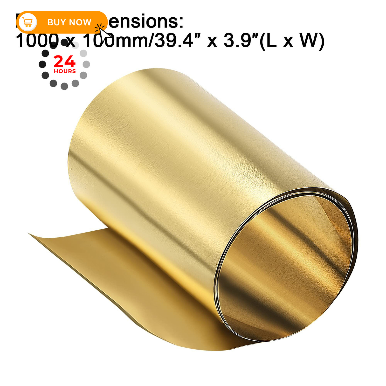 uxcell Brass Sheet Roll, Metal Foil Plate 1000mm x 1000 x 100 x 0.1mm,