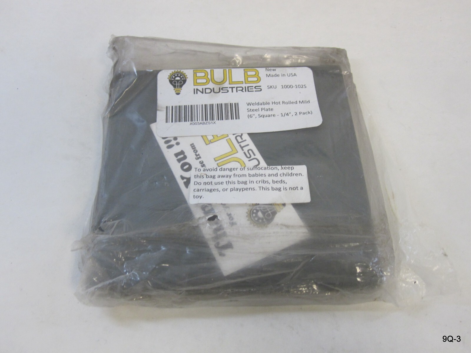 Bulb Industries 1000-102S Mild Steel Weldable Hot Rolled Plate 6″-1/4″ x 2″