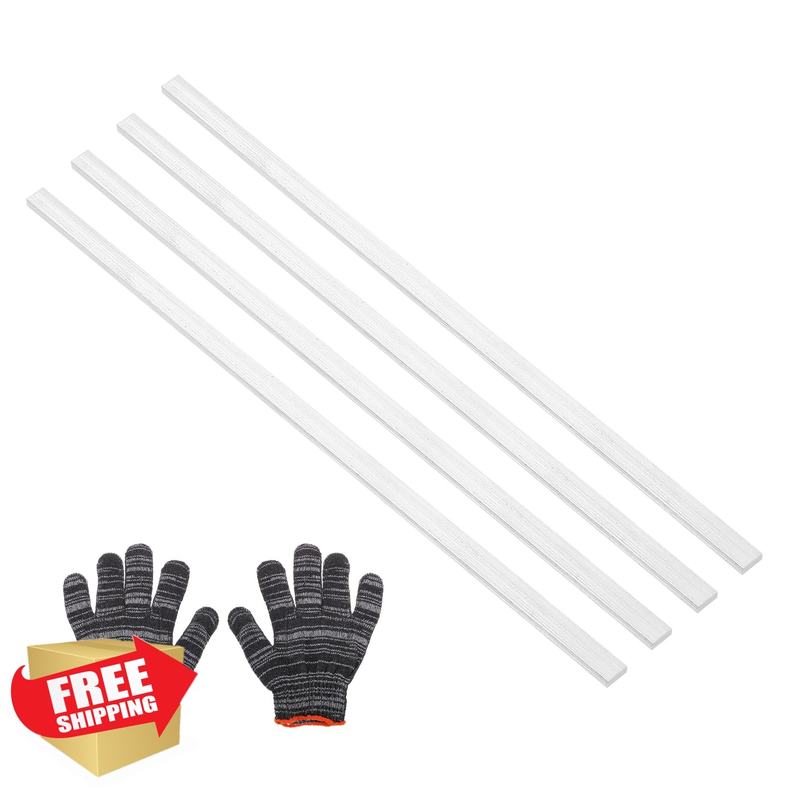 uxcell 4 Sets Aluminum Flat Bar 0.08″x0.6″x14″