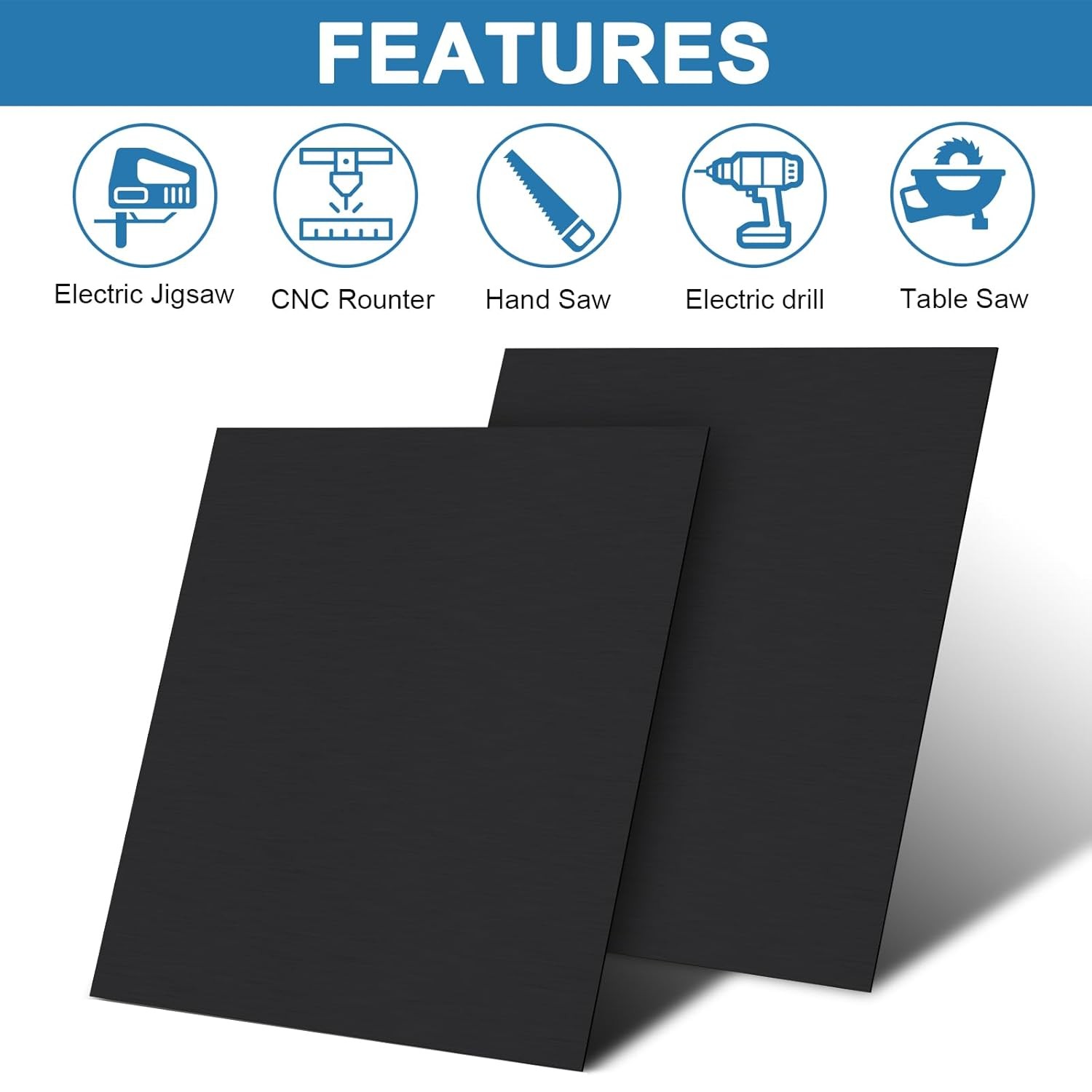 2Pack Anodized Aluminum Sheet 12 x 12 x 1/32 Inch Black Anodized Metal Plates…