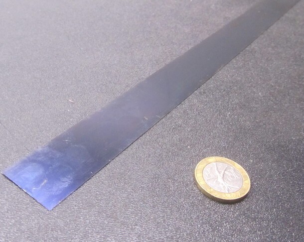 1095 Hard Blue Tempered Spring Steel Shim .008″ Thick x 1.00″ Wide x 1200″ Long