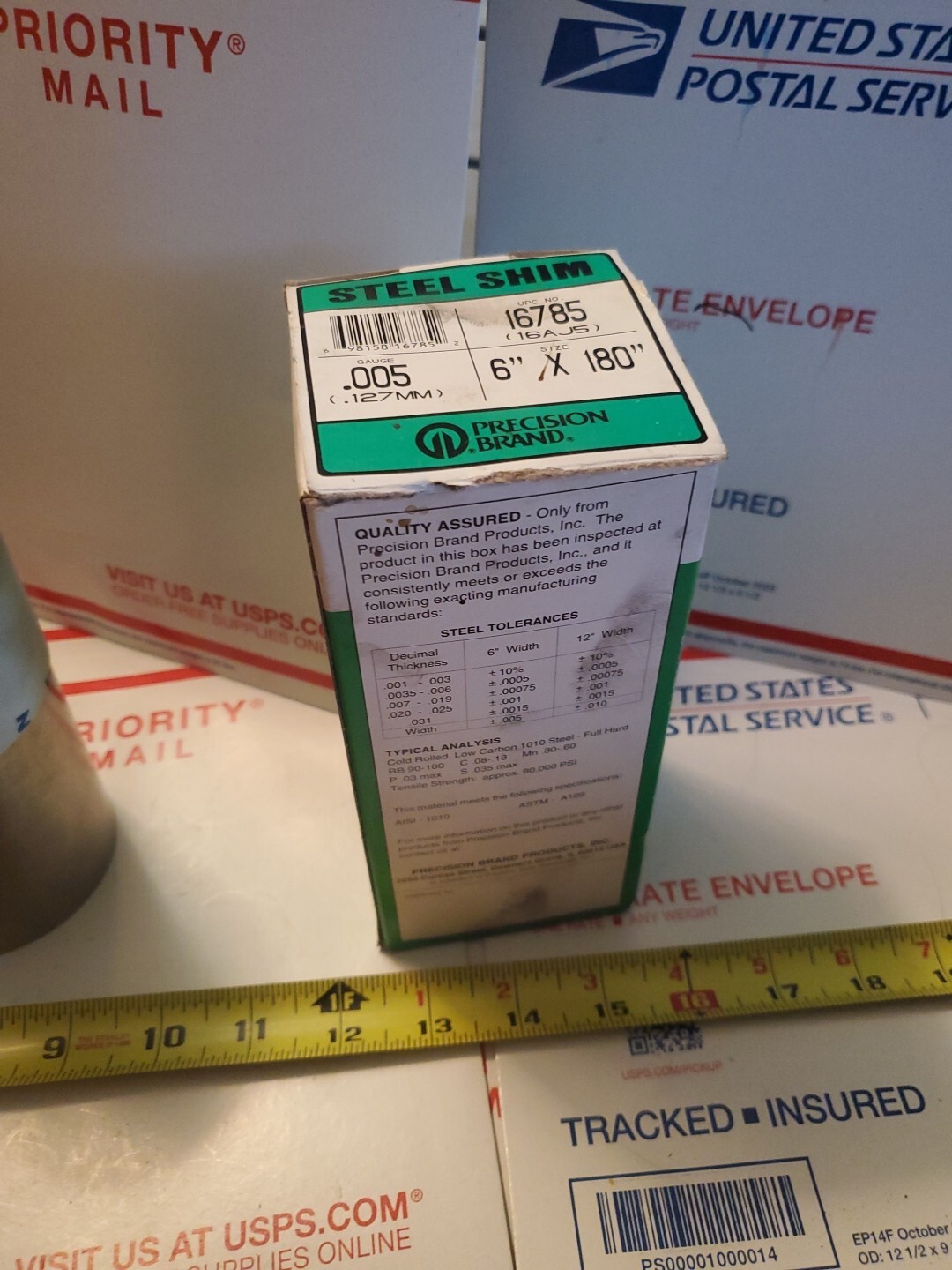 PRECISION BRAND .005” Thick – Steel Shim Stock 6” X 180” 1XRoll READ DESC.S3
