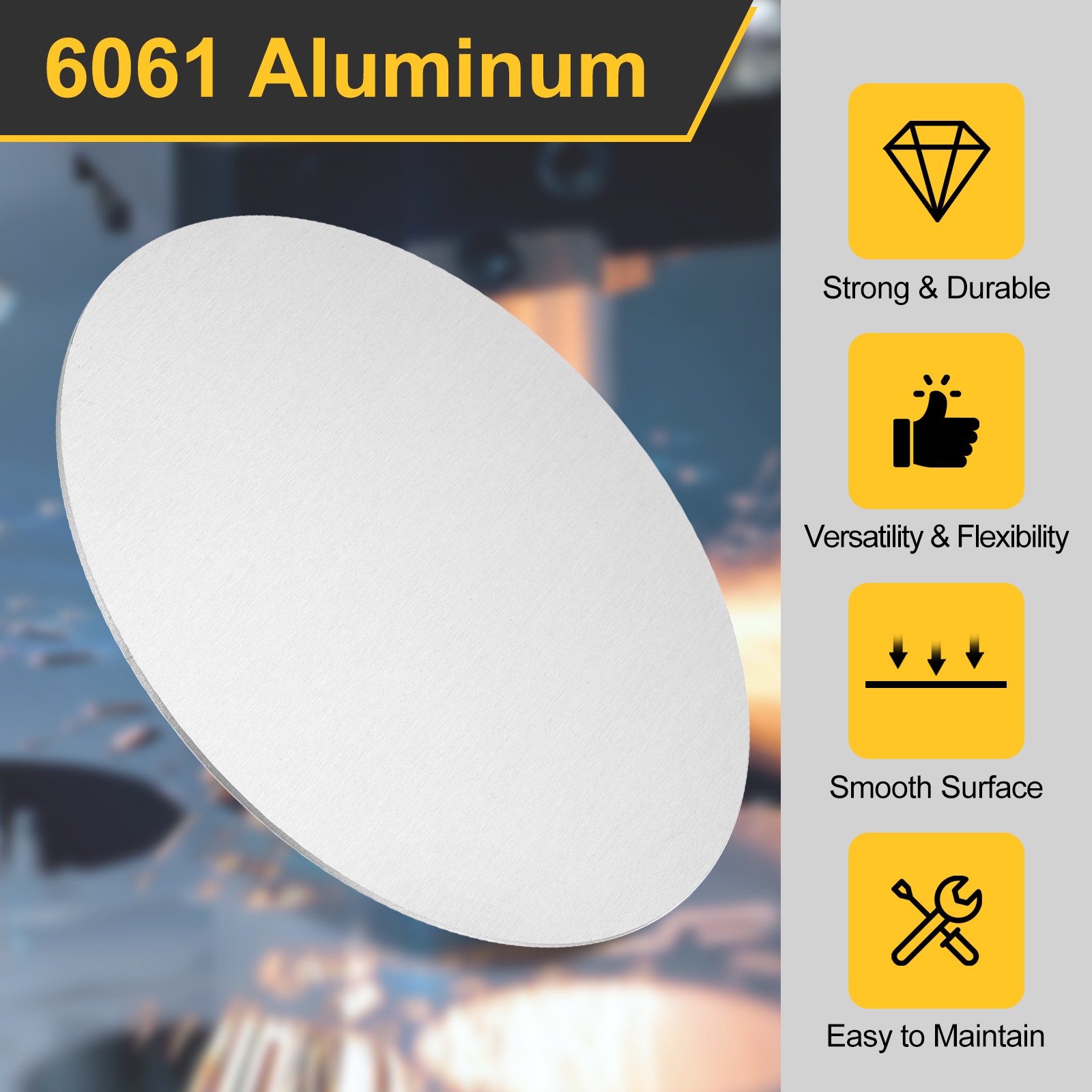 4″ Dia 0.04″ Thick Aluminum Disc METAL STAMPING Circle Plates Round Sheets