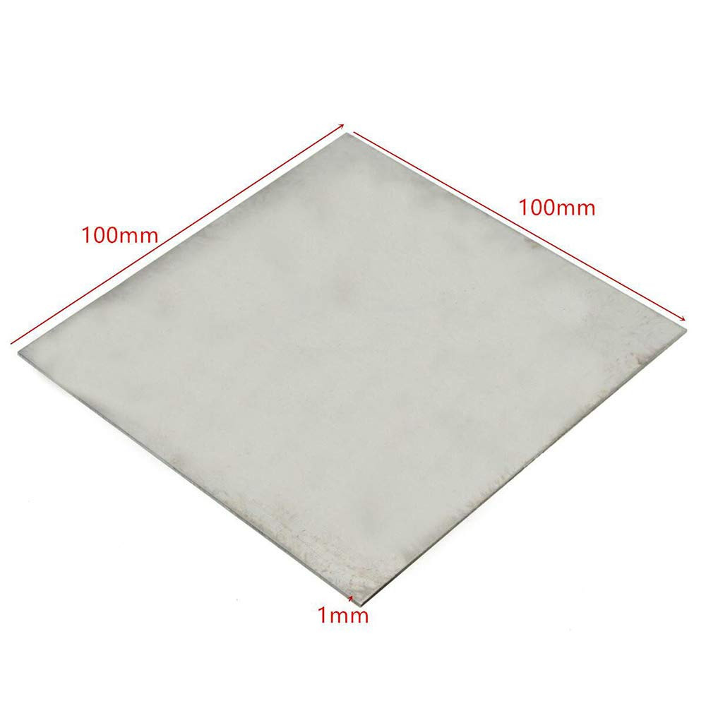 LTKJ 1mm Thick Grade 5 Titanium Alloy Metal Sheet Plate Silver 100 x 100 mm for