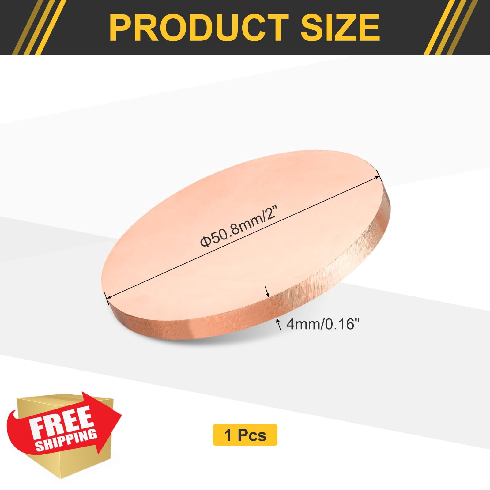 uxcell 4mm Thick 50.8mm Dia Copper Round Plate