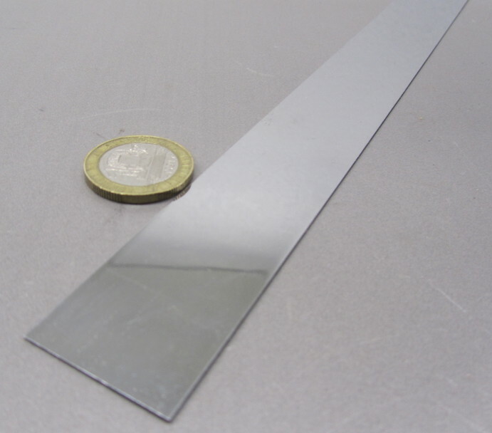 301 Stainless Steel Sheet Shim, .008″ (+/-.0004″) x 1.0″ x 5 Foot Length