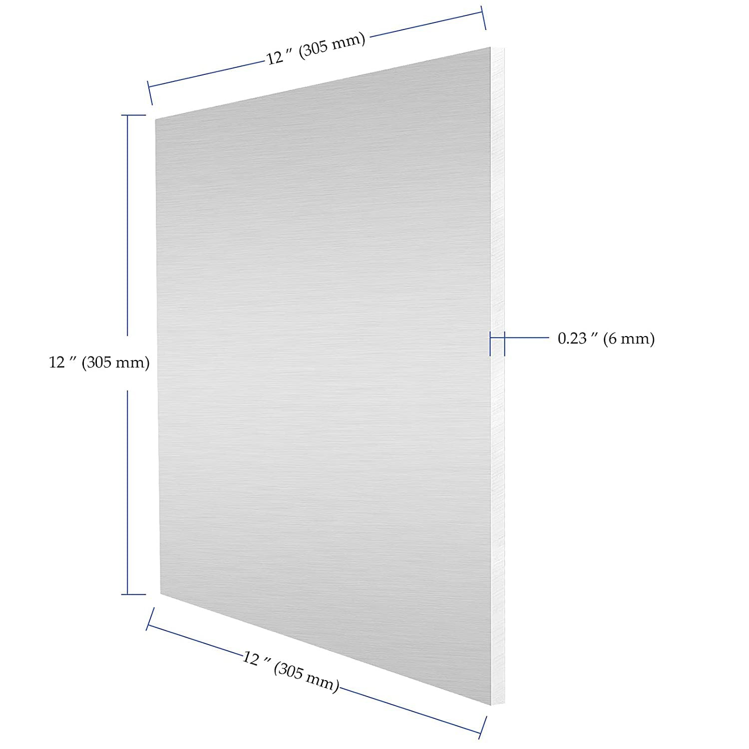 2 Pack 6061 12 x 12 x 1/4 Inch Aluminum Sheet, T6 Heavy Duty Flat Plain Multifun