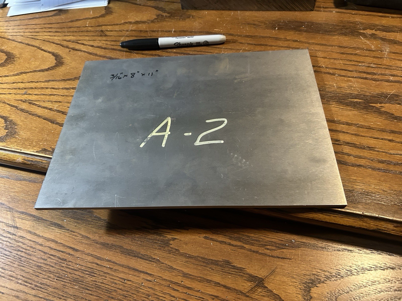A2 Tool Steel, 3/16” x 8” x 11″, Flat Ground Bar, Machine Stock