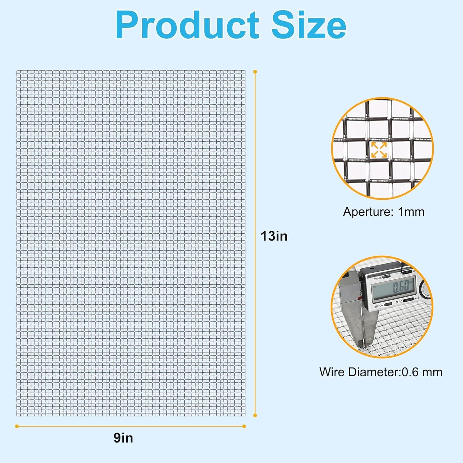4 Pcs 13×9 33cmx23cm 20 Mesh 304 Stainless Steel Wire Mesh Sheet, Rustproof M…