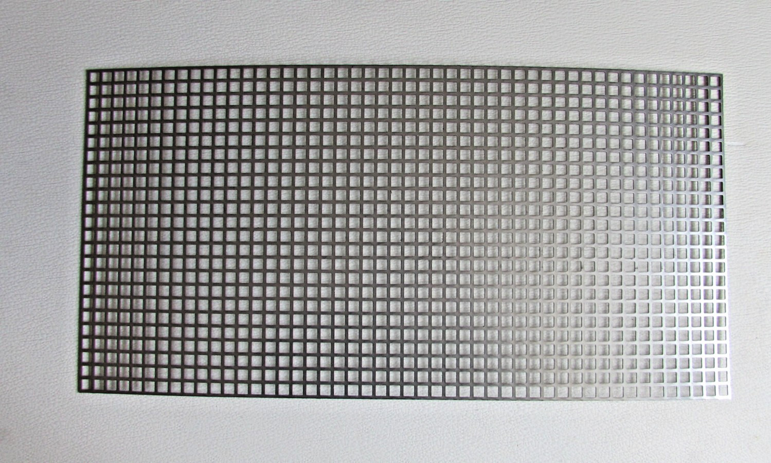 3/8″ SQUARE—- 16 GA. STAINLESS PERFORATED METAL —11-1/2″ x 12-3/4