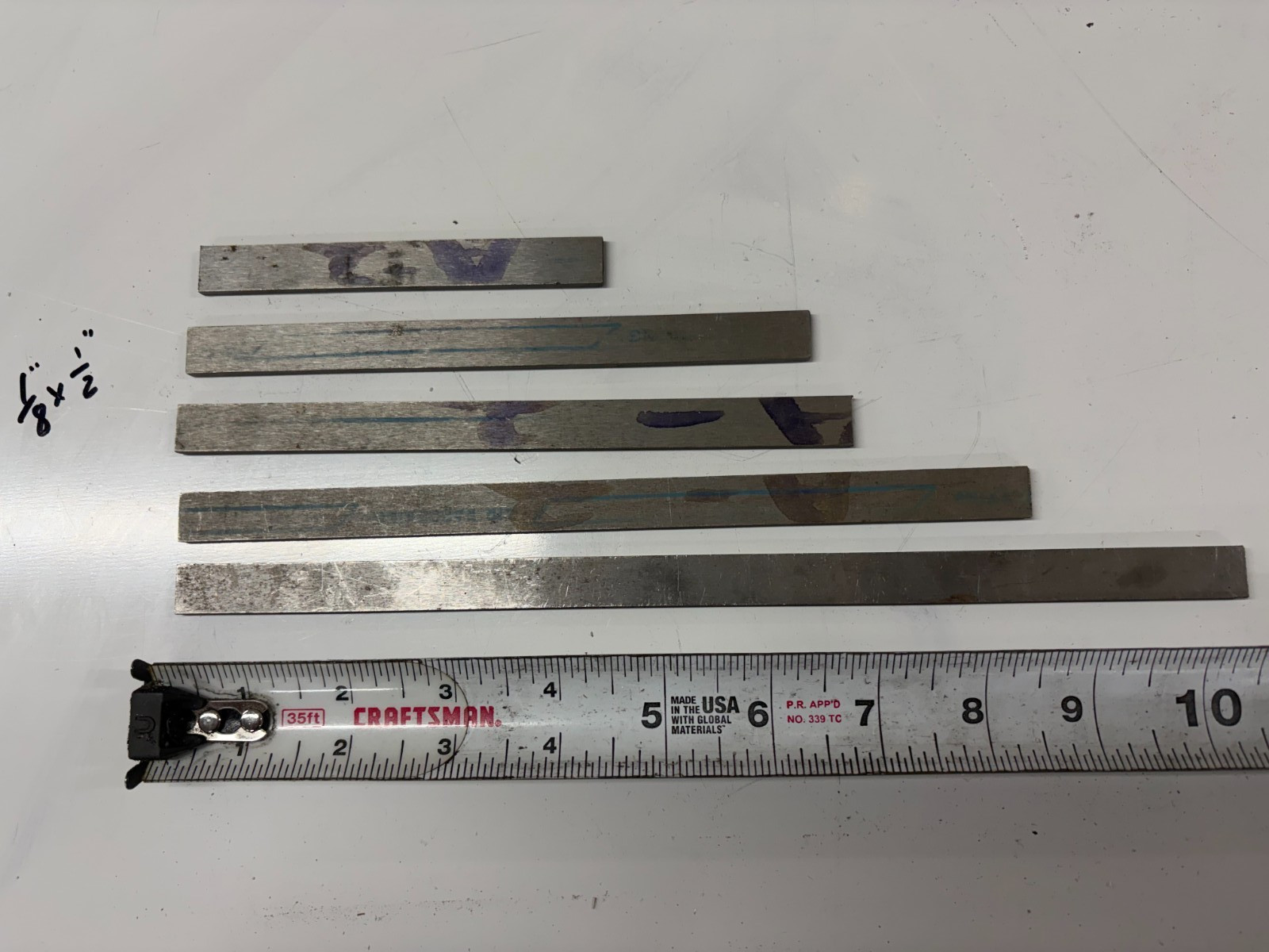 Lot of 16, Misc Air Hardening Tool Steel Flat Stock, AISI Type A2 16 Pieces