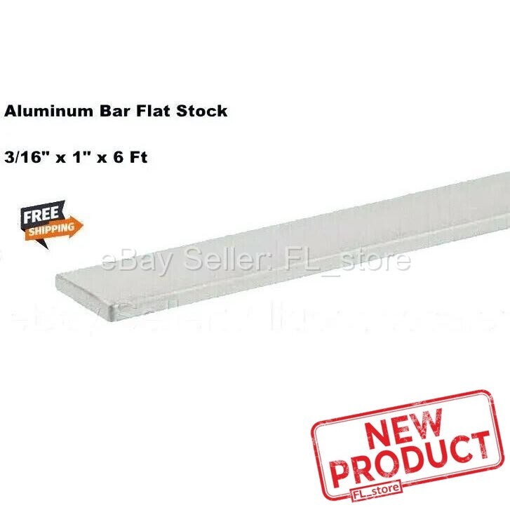 3/16″ Thick Aluminum Flat Stock 1″ x 6 Feet Bar Unpolished Alloy 6061