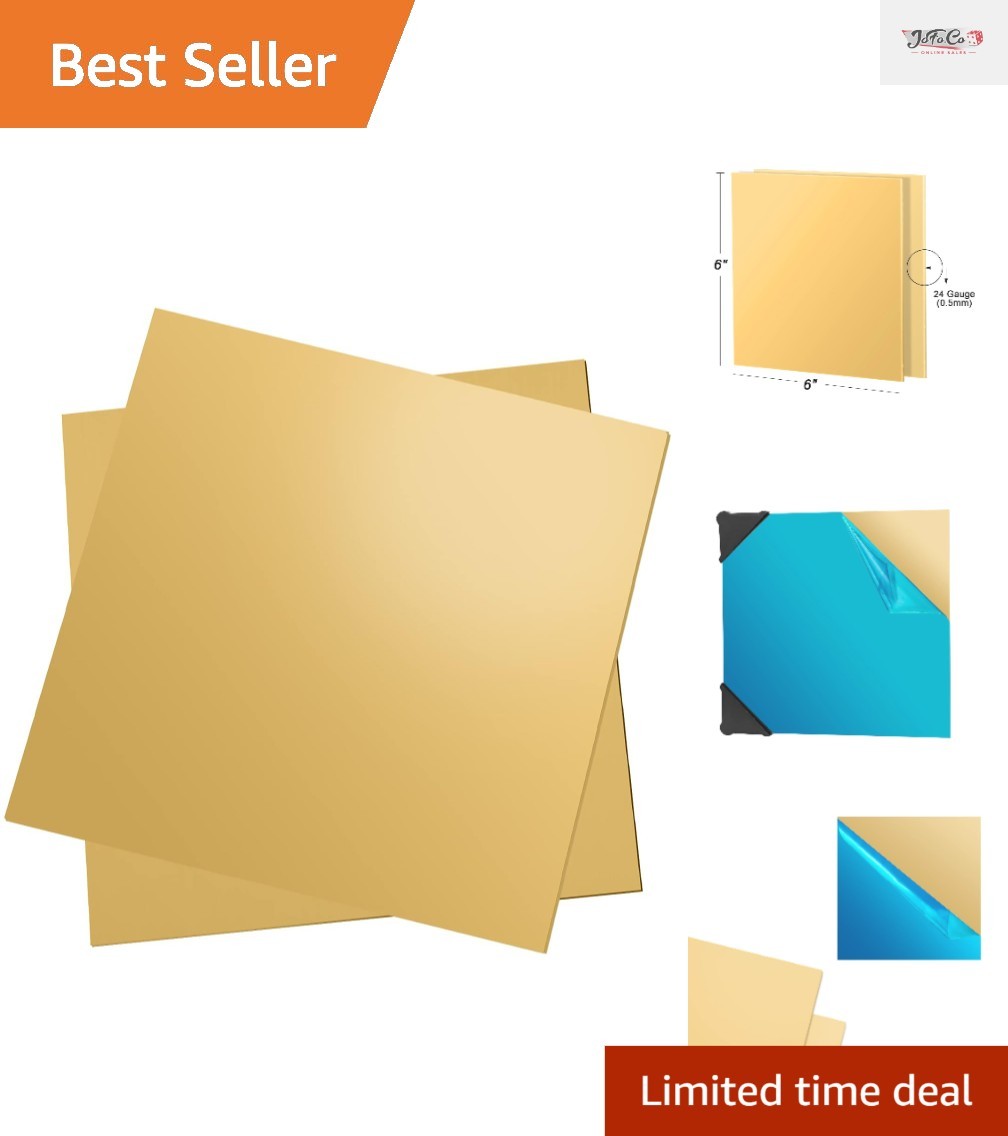 High-Quality 6″ x 6″ Brass Plates – 24 Gauge for Crafting Excellence