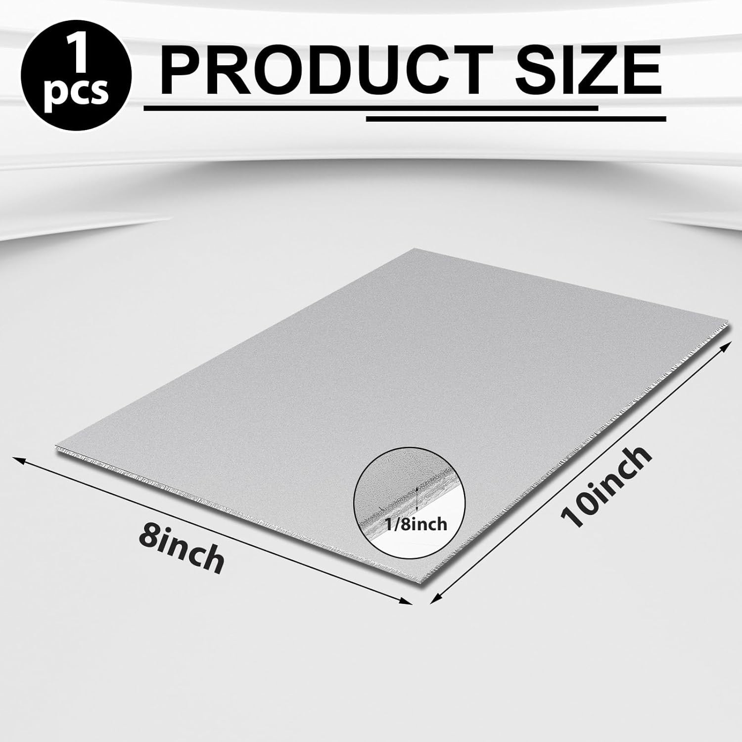 Durable 304 Stainless Steel Plate 1/8” x 8” x 10” for Various Applications