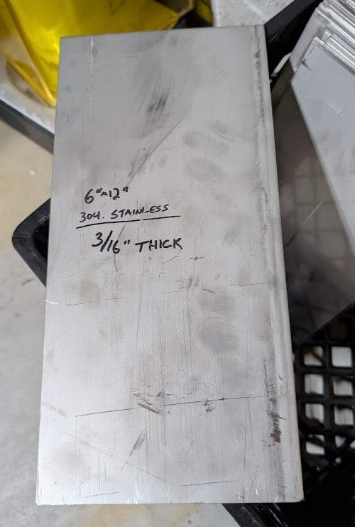 6″ x 12″ 304 Stainless Steel Sheet Plate Metal .188″ (3/16″) Thick 7 Gauge